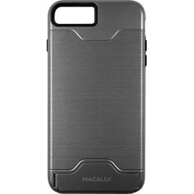 Macally KSTANDP7LGY - Grey Kickstand Case Plus Anti Shock Dual Layer Case for iPhone 7