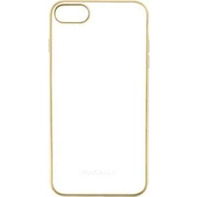 Macally LUXRP7MGO - Clear Gold Trim Flexible Soft Case for iPhone 7