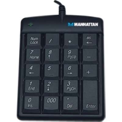 Manhattan Computer Products 176354 - 19KEY 176354 USB Black Numeric Keypad WIN2000/XP/Vista/7