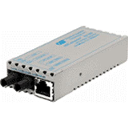 Omnitron Systems Technology1101-1-1 - miConverter 10/100 RJ-45 to 100 Fiber SM/ST 1310nm/30km AC Power Supply
