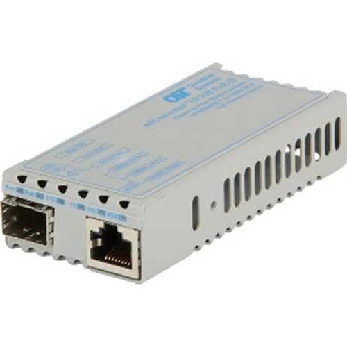 Omnitron Systems Technology1119D-0-01 - 10/100 BT to 100X SFP Fiber Miconverter PoE/PD & Us AC Powered