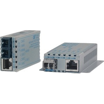 Omnitron Systems Technology1221D-1-00 - 10/100/1000 BT to 1000X St SMF 12KM Miconverter PoE/PD No AC Power