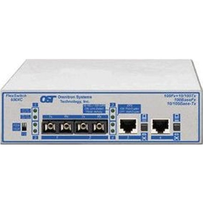 Omnitron Systems Technology6540-0-FK - FlexSwitch 600XC Switch 2x 10/100 RJ-45 to 2x 100 Fiber MM/SC 1310nm/5km AC Power
