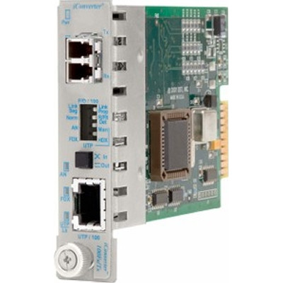 Omnitron Systems Technology8366-0 - iConverter 100Fx/Tx 100 RJ-45 to 100 Fiber MM/LC 1310nm/5km Plug-in Module