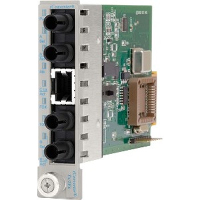 Omnitron Systems Technology8421-1 - iConverter Tx/2Fx 100 RJ-45 to 2x 100 SM/ST 1310nm/30km Redundant Fiber Plug-in