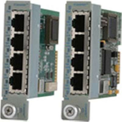 Omnitron Systems Technology8480-4 - iConverter 4Tx 4x 10/100 RJ-45 Ethernet Switch Plug-in Module