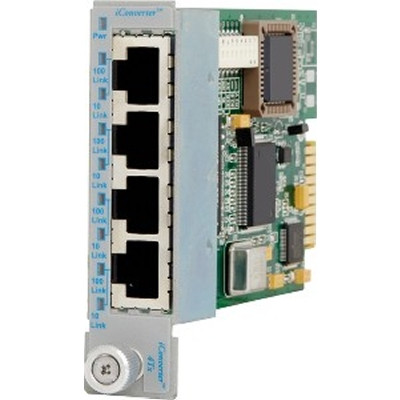 Omnitron Systems Technology8481-4 - iConverter 4Tx VT 4x 10/100 RJ-45 Ethernet Switch with VLAN Plug-in Module