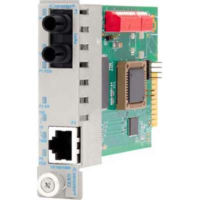 Omnitron Systems Technology8523N-2 - iConverter GX/T2 10/100/1000 RJ-45 to 1000 Fiber SM/SC 1310nm/34km Plug-in