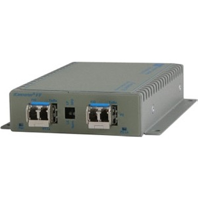 Omnitron Systems Technology8699-0-E - iConverter xFF Protocol Transparent SFP to SFP Universal Power Supply Wall Mount