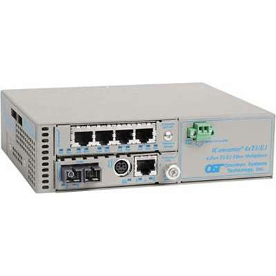 Omnitron Systems Technology8822N-0-B - iConverter 4xT1/E1 MUX/M + 10/100/1000 RJ-45 to Fiber MM/SC 850nm/5km AC PS Management