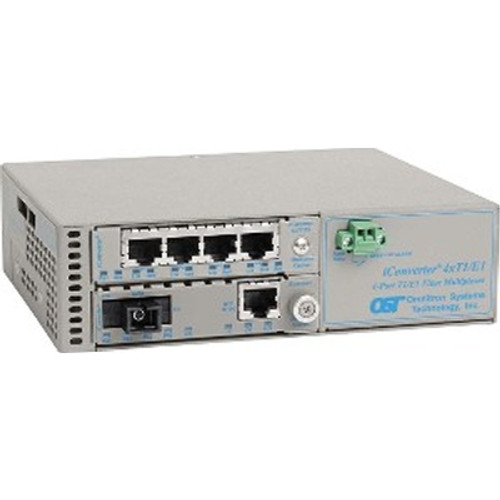 Omnitron Systems Technology8830U-1-B - iConverter 4xT1/E1 MUX + 10/100 RJ-45 to Fiber SM/SC/SF Tx1310/Rx1550/20km AC PS