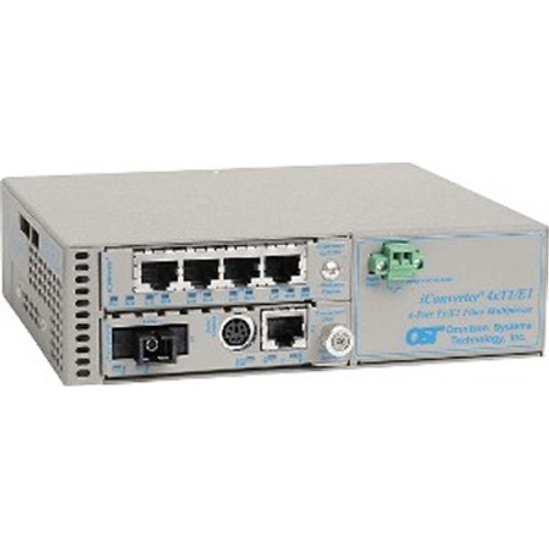 Omnitron Systems Technology8831N-2-C - iConverter 4xT1 MUX/M + Ethernet RJ-45 to Fiber SM/SC/SF Tx1550/Rx1310/40km DC Management