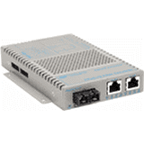 Omnitron Systems Technology9323-1-21W - OmniConverter FPoE+/S 2x10/100 PoE+ to 100 Fiber SM/SC 1310/30km AC Power Wide Tem