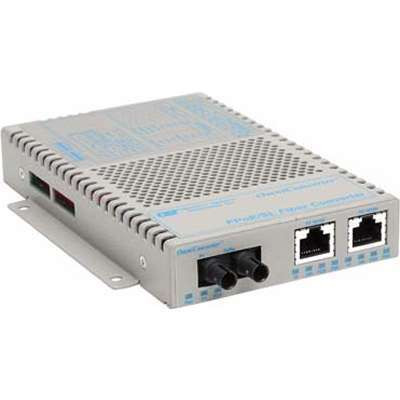 Omnitron Systems Technology9341-1-21W - OmniConverter FPoE/SL 2x10/100 PoE to 100 Fiber SM/ST 1310nm/30km AC Power Wide Te