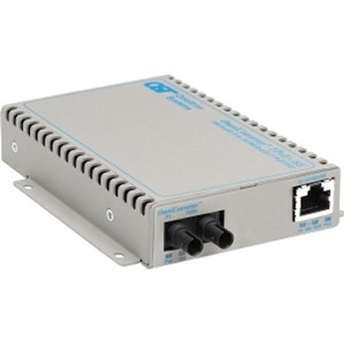 Omnitron Systems Technology9380-0-11 - OmniConverter FPoE+/SE 10/100/100 PoE+ to 100 Fiber MM/ST 1310nm/5km AC Power