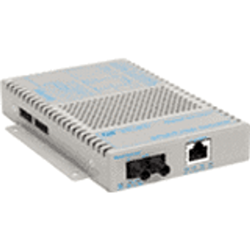 Omnitron Systems Technology9400-0-11W - OmniConverter GPoE/S 10/100/1000 PoE to 1000 Fiber MM/ST 850/220m AC Power Wide Te