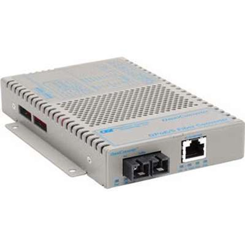 Omnitron Systems Technology9402-0-11W - OmniConverter GPoE/S 10/100/1000 PoE to 1000 Fiber MM/SC 850nm/220m AC Power Wide