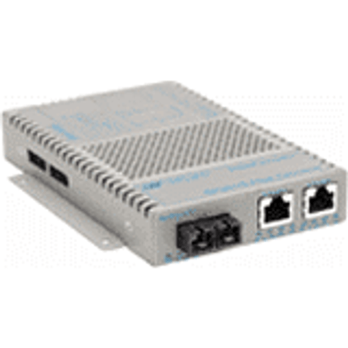 Omnitron Systems Technology9422-0-21W - OmniConverter GPoE+/S 2x10/100/1000 PoE+ to 1000 Fiber MM/SC 850nm/220m AC Wide