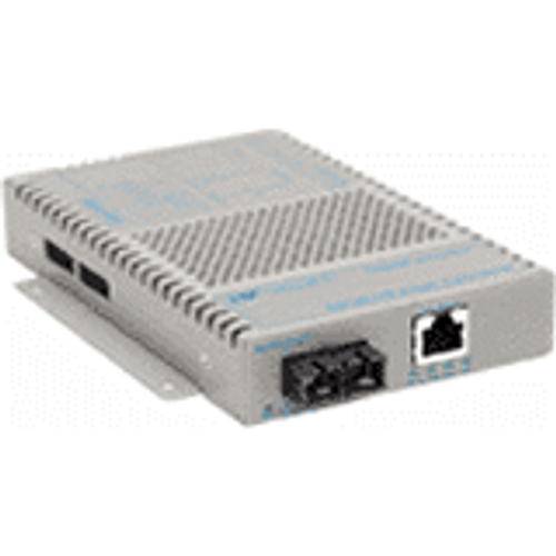 Omnitron Systems Technology9423-1-11W - OmniConverter GPoE+/S 10/100/1000 PoE+ to 1000 Fiber SM/SC 1310nm/12km AC Wide T