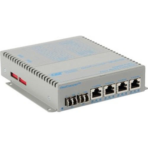 Omnitron Systems Technology9447-1-241 - Omniconverter 4x 10/100/1000T PoE+ to 2x 1000X LC SMF Gpoe+/SX Us