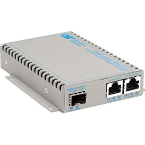 Omnitron Systems Technology9499-0-21 - OmniConverter GPoE+/SE 2x10/100/1000 PoE+ to 100/1000 Fiber SFP AC Power Supply