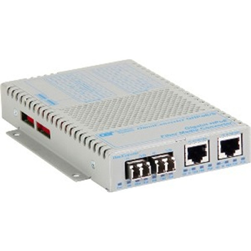 Omnitron Systems Technology9507D-1-21 - OmniConverter GHPoE/S 2x10/100/1000 60W to 2x1000 Fiber SM/LC 1310nm/12km AC PS