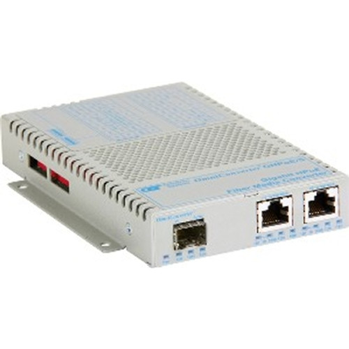 Omnitron Systems Technology9519-0-21 - OmniConverter GHPoE/S 2x10/100/1000 60W to 100/1000 Fiber SFP AC Power Supply