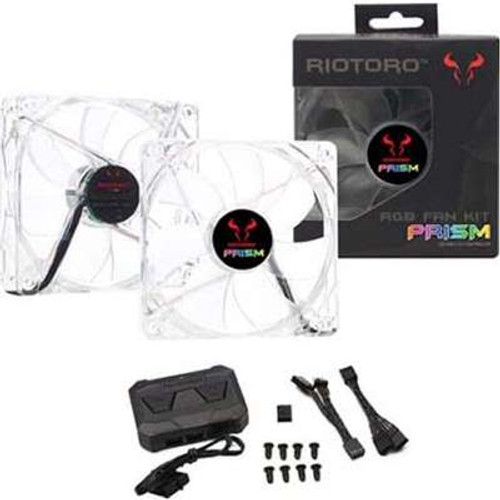 RiotoroFRGB56-168X - Prism 256 Color RGB Fan and Controller Kit with Two 120mm Fans
