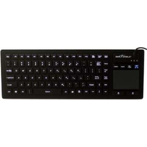 Seal ShieldS90PG2 - Seal Touch Glo Black All-In-One Keyboard with Built-In Touchpad Pointing Device -Backlit