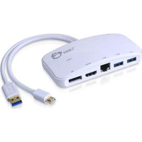SIIG Inc. JU-H30212-S1 -  Mini-DP Video Dock with USB 3.0 LAN Hub White