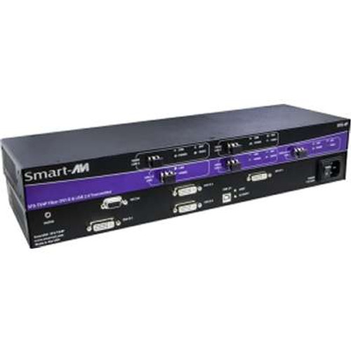 Smart-AVI SFX-4P-M-S -  4 DVI-D + USB2.0 + Audio + RS232 Over Multimode Fiber Extender. Includes: SFX-4P