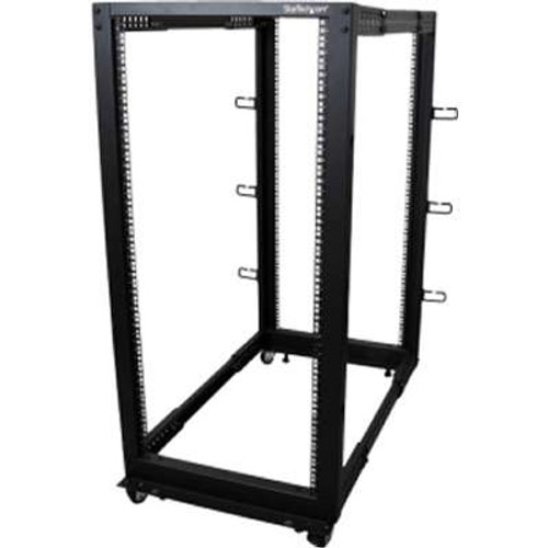 StarTech.com 4POSTRACK25U -  25U Adjustable Depth Open Frame 4-Post Server Rack with Casters Levelers & Hooks