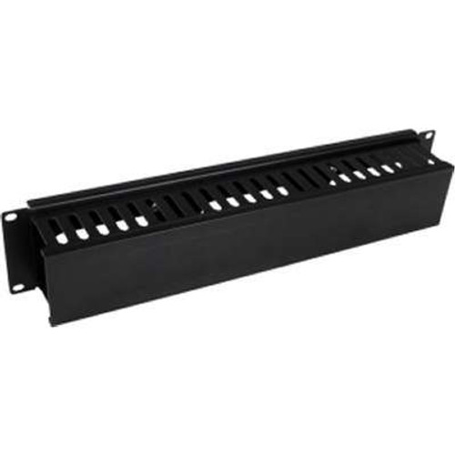 StarTech.com CMDUCT2U -  2U Horizontal Finger Duct Rack Cable Management Panel with Cover Black