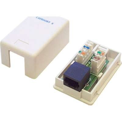 StarTech.com WALLBOX1WH -  Startech WALLBOX1WH Single CAT5E RJ45 Wall Jack White with Keystone Jack Retail