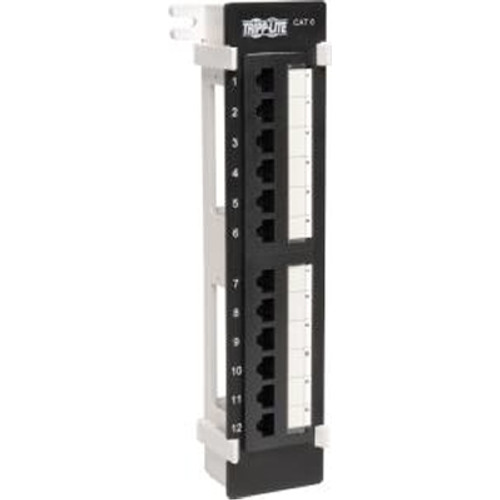 TRIPP LITE N250-012 - Tripp Lite 12-Port Cat6 Cat5 Patch Panel Wall Mount Vertical 110 RJ45 TAA