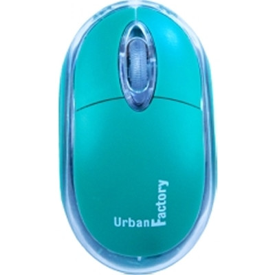 Urban Factory Inc. BDM06UF -  Cristal Mouse Green Optical USB Wired Mouse 800DPI