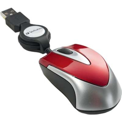 Verbatim 97255 -  Optical Mouse USB Red Mini-Travel