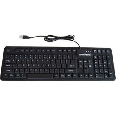 Wetkeys KBWKFC106-BK -  Pro-Grade USB Keyboard Waterproof Soft-Touch-Comfort Black