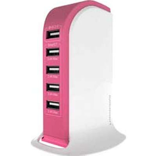 Energen EN-UC500PK -  5-Port UC500 High Power 60W USB Charger - Pink