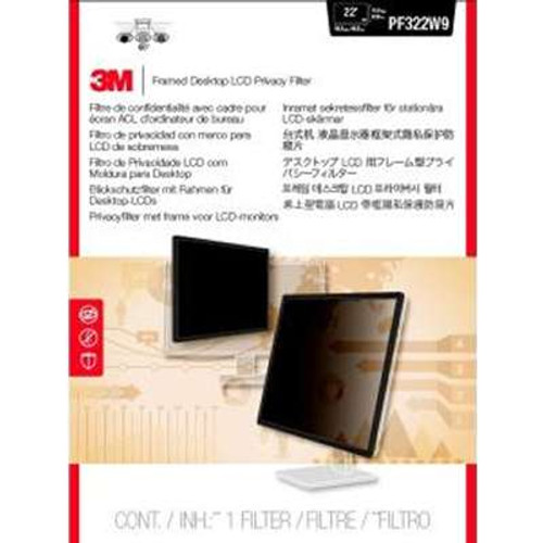 3M PF220W9F - Framed Privacy Filter 22 inch Monitor PF322W9