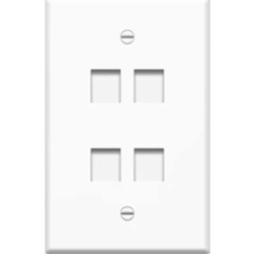4XEM 4XFP04KYWH - 4 Port Keystone face Plate White