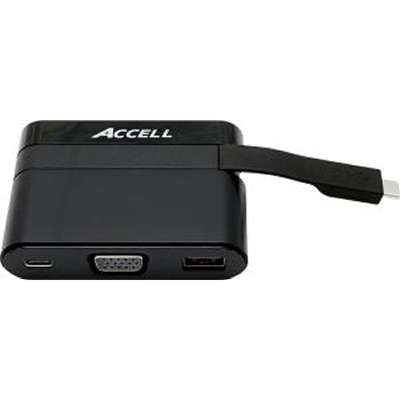 Accell U205B-001B - USB-C Mini Dock VGA USB-A 3.0 & USB-C Charging Port