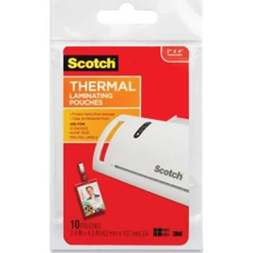 AddOn TP5852-10 - 3M 10-pack 2.52INX4.252 inch Thermal Pouches ID Badge with Clip