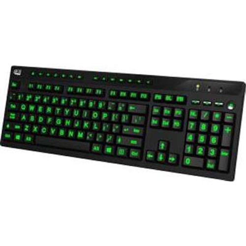AKB-130EB - Adesso Keyboard Akb-130EB USB 3 Colors Illuminated 4x Print Desktop Keyboard