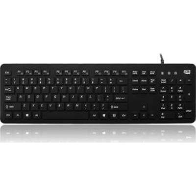 AKB-235UB - Adesso Antimicrobial Waterproof Rigid Keyboard Inet MM Hotkeys BL Silicone