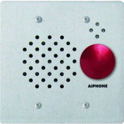 Aiphone Corporation IE-SSR - Flush MT 2-Gang Sub Station with Red Mushroom Button Station Steel