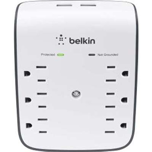 Belkin BSV602TT - 6OUT Surge WM 900J $25K 2.1AMP USB Blister Packaging