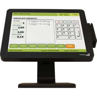 Bematech LE1015 - 15 inch LCD Flat Resolution Touch 024X768 800:1 LE1015 USB Black Speakers no card swip rea