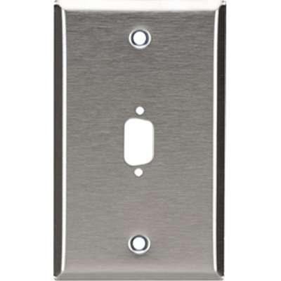 Black Box WP070 - Stainless Steel Wallplate DB9 Single-Width 1-Punch