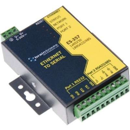 Brainboxes ES-357 - 2 Port RS232 and RS422/485 Ethernet to Serial Adapter Screw Terminals